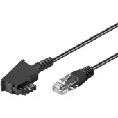 Goobay TAE-F - RJ45 DSL/VDSL telecom kabel | 2-aderig (8P2C) | zwart | 40 meter