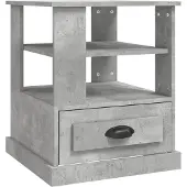 vidaXL Bijzettafel 50x50x60 cm bewerkt hout betongrijs