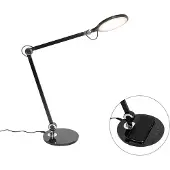 QAZQA Design tafellamp zwart incl. LED met touch en inductielader - Don