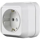 Makel Stopcontact 45108 – Wandcontactdoos – Opbouw – Randaarde - Wit