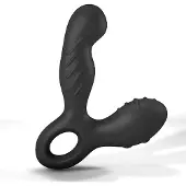 Nomi Tang Zwarte Siliconen Spotty 2 Revolving Vibrator voor Mannen van Nomi Tang