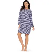 Comtessa Blauw gestreepte dames nachthemd - Blauw - Maat - 42