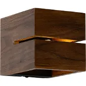 QAZQA Landelijke wandlamp walnoot hout 9,7 - Transfer Groove