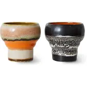 HK Living 70's lungo mok 24 cl 2-pack Basalt