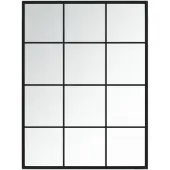 vidaXL wandspiegel van metaal, zwart, 80 x 60 cm