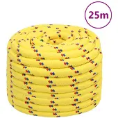 vidaXL Boottouw 20 mm 25 m polypropyleen geel
