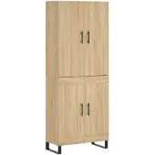 vidaXL Hoge kast 69,5x34x180 cm bewerkt hout sonoma eikenkleurig