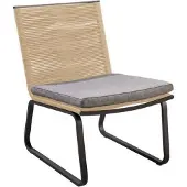 Yoi Kome lounge stoel aluminium black rope natural soil