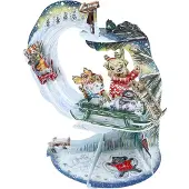 Santoro Pendulum Card (kerstkaart) met envelop - Sledging Puppies