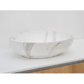 Riho Livit waskom ovaal 52x40cm wit marmer