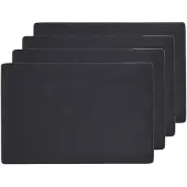 Zeller placemats - 6x - lederlook - zwart - 45 x 30 cm - Placemats