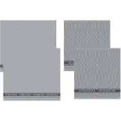 DDDDD Combiset Pelle Grey 2 Keukendoeken + 2 Theedoeken-60 x 65 cm