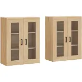 vidaXL Hangkasten 2 st bewerkt hout sonoma eikenkleurig