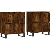 vidaXL Dressoirs 2 st bewerkt hout gerookt eikenkleurig