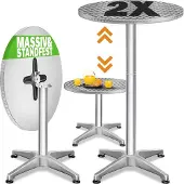 Casaria Statafel Set van 2 - Hoogte Verstelbaar 70/115cm - Inklapbaar