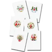 Pako compleet borduurpakket - zes kerstkaarten omzelf te borduren - 203.200 - voorgesorteerd garen - kruissteek - Aida - DIY kit
