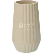 Point-Virgule geribbelde vaas uit bamboevezel gebroken wit ø 9.2cm H 15.2cm