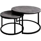 Meubella | salontafel grijs set van 2 marmer