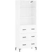 vidaXL Hoge kast 69,5x34x180 cm bewerkt hout wit