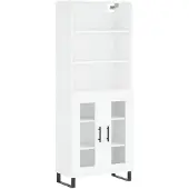 vidaXL Hoge kast 69,5x34x180 cm bewerkt hout wit