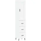 vidaXL Hoge kast 34,5x34x180 cm bewerkt hout wit