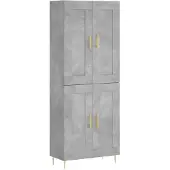 vidaXL Hoge kast 69,5x34x180 cm bewerkt hout betongrijs