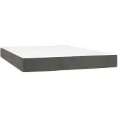 vidaXL Pocketveringmatras 140x190x20 cm fluweel donkergrijs