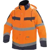 Dassy Atlantis Hogezichtbaarheidsparka Fluo-Oranje/Marineblauw maat S heren