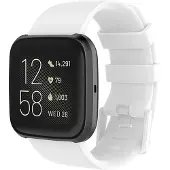 Shop4 - Geschikt voor Fitbit Versa Bandje - Large Siliconen Wit