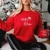 B&C Foute kersttrui- Kerst Diva- Rode dames sweater Maat L