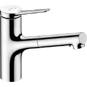Hansgrohe Zesis M33, keukenkraan met één hendel, model 150, met uittrekbare douchekop, 2jet-functie, sBox lite, chroom, 1 stuk.