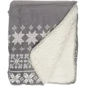 Unique living Plaid Snowflake - Winter - 130x160 cm - Grijs