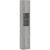 vidaXL Badkamerkast 32x25,5x190 cm bewerkt hout grijs sonoma eiken