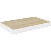 vidaXL Wandschap zwevend 50x23,5x3,8 cm MDF eikenkleurig en wit