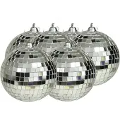 Othmar decorations discobal kerstballen -6x -zilver -10 cm -kunststof-spiegelbol