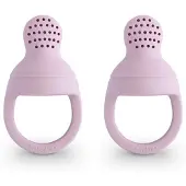 Mushie Fruitspeen set van 2 Zacht Lila
