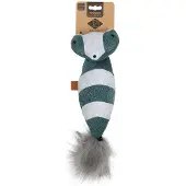 D&D Home I LOVE Happy Cats Rocco Trappelkussen Wasbeer - Kattenspeelgoed met Kattenkruid - Kick Toy voor Katten - 40x11cm - Blauw