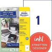 Avery Zweckform AVERY Etiketten 6125 Universele etiketten, permanent klevend A4 Wit 210 x 297 mm 10 Vellen à 1 Etiketten