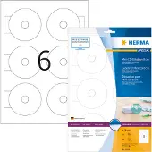 Herma CD-etiketten Mini A4, Ø 78 mm, wit, ondoorzichtig, permanent hechtend - 2 stuks