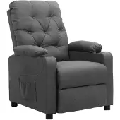 vidaXL Fauteuil verstelbaar stof lichtgrijs