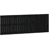 vidaXL Wandhoofdbord 166x3x60 cm massief grenenhout zwart
