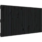 vidaXL Wandhoofdbord 127,5x3x60 cm massief grenenhout zwart