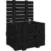 vidaXL Opbergbox 58x40,5x42 cm massief grenenhout zwart