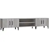 vidaXL Tv-meubel 180x31,5x40 cm bewerkt hout grijs sonoma eikenkleurig