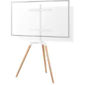 Nedis premium vloerstandaard in schildersezeldesign voor schermen tot 65 inch / draaibaar / wit/bruin