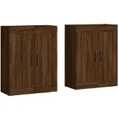 vidaXL Hangkasten 2 st bewerkt hout bruin eikenkleur