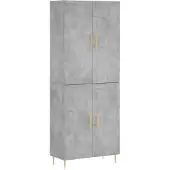 vidaXL Hoge kast 69,5x34x180 cm bewerkt hout betongrijs
