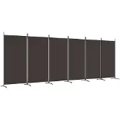 vidaXL Kamerscherm met 6 panelen 520x180 cm stof bruin