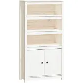 vidaXL Hoge kast 80x35x154 cm massief grenenhout wit