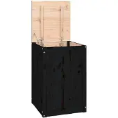 vidaXL Wasmand 44x44x66 cm massief grenenhout zwart